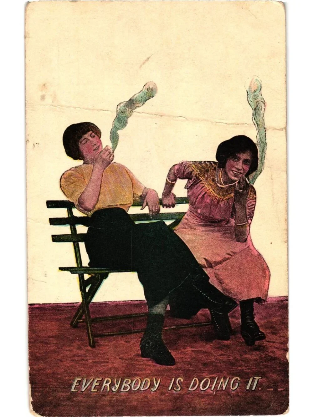 Everybody Is Doing It Early 1900s Postcard Theochrom Series 1333 Humor Theme
